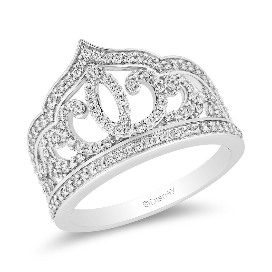 10K White Gold Diamond Tiara Ring with Round Diamonds - Howard's DC